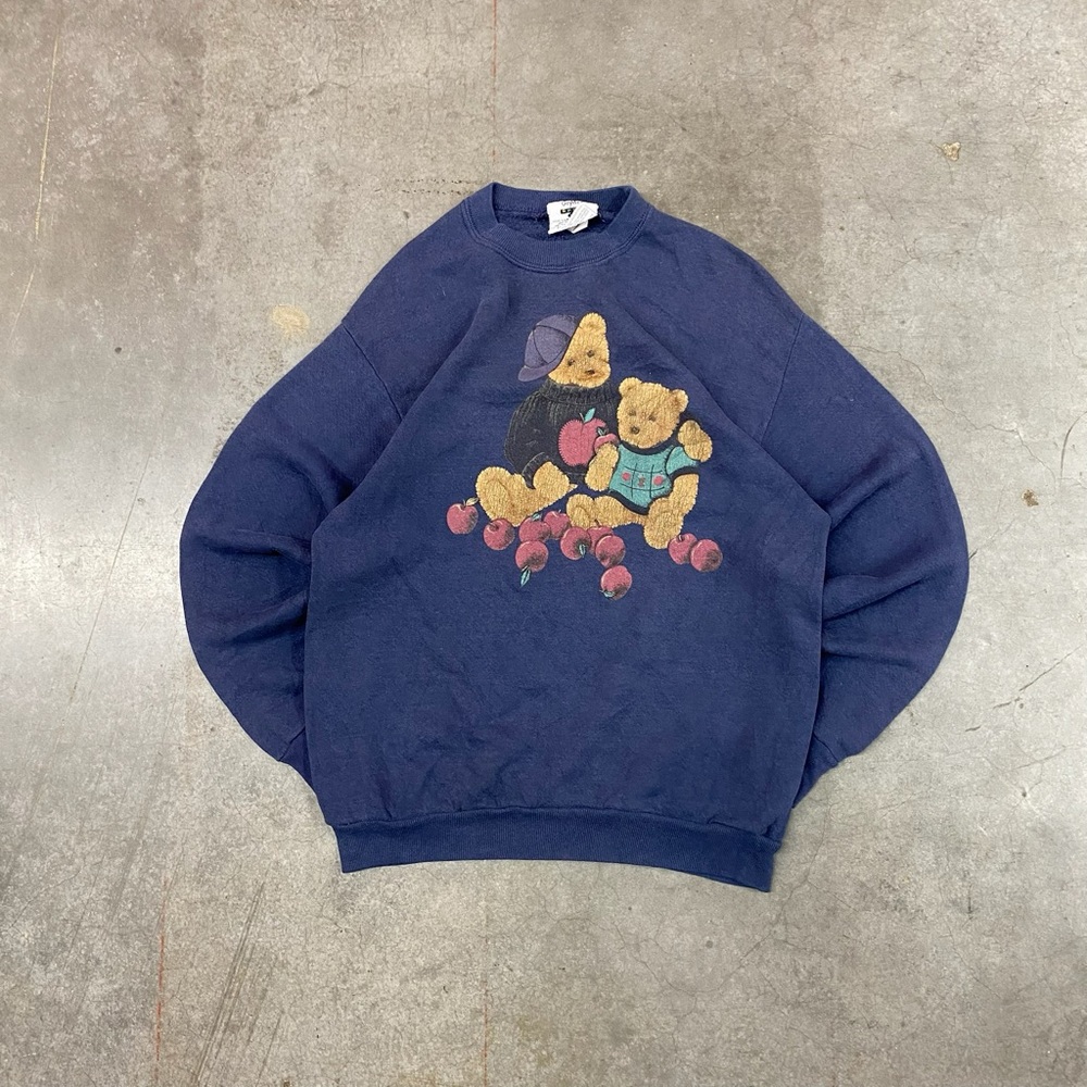 Vintage Gopher Sport Teddy Bear Crewneck‎ Sweatshirt Navy Men’s M